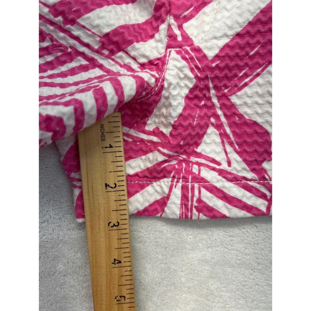 Lilly Pulitzer‎ Walsh Shorts Womens 0 Pink White Seersucker Low Rise Shorty